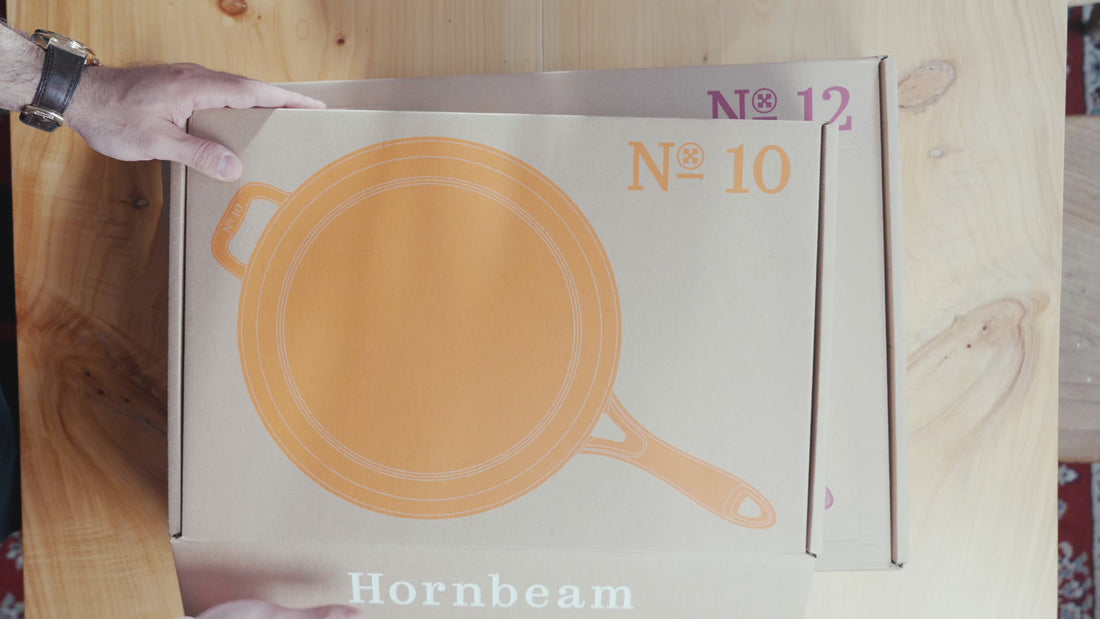 Cast iron skillet unboxing and cooking inspiration.
